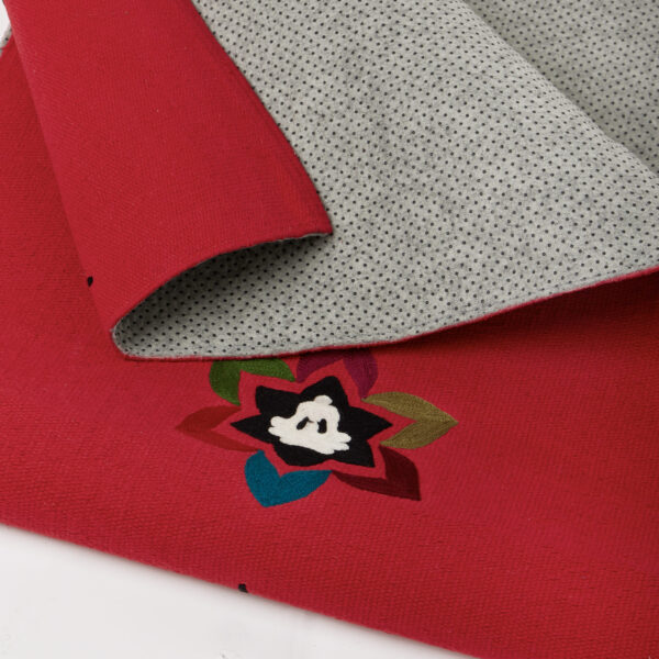 Handmade Cotton Yoga Mat -Red - Image 5