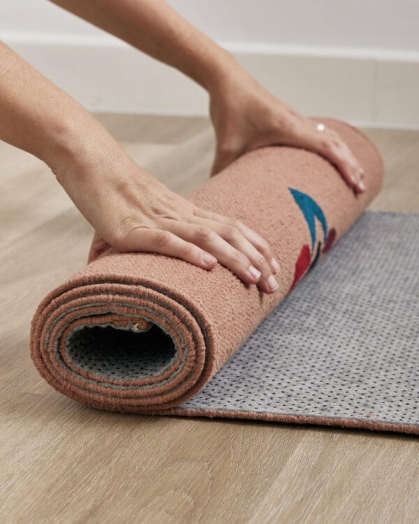 Handmade Cotton Yoga Mat - Sand - Image 4