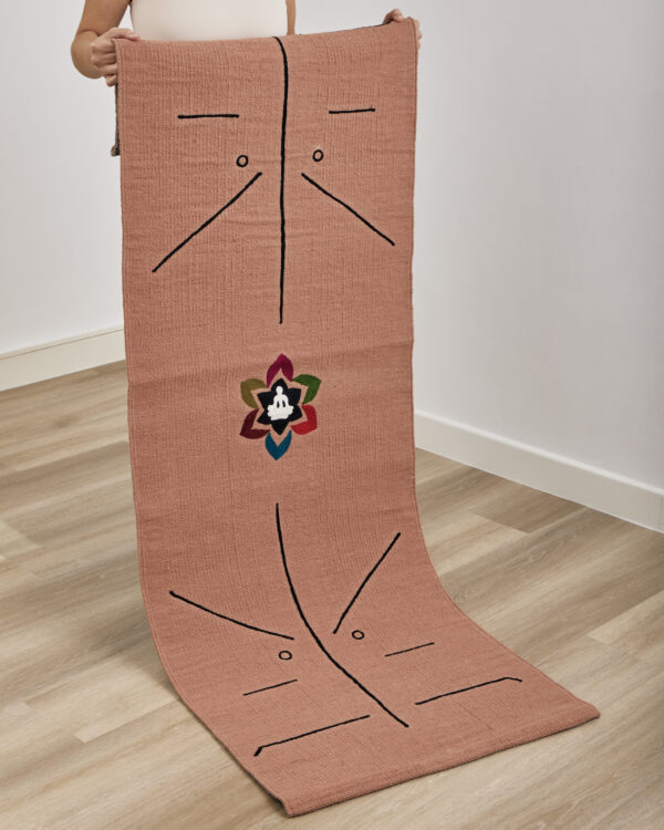 Handmade Cotton Yoga Mat - Sand - Image 3