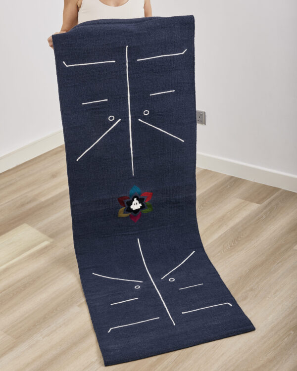 Handmade Cotton Yoga Mat - Dark blue - Image 2